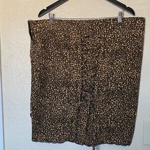 #TNYC293- Tripp NYC Leopard Print Stretchy Denim Corset Pencil Skirt-20W